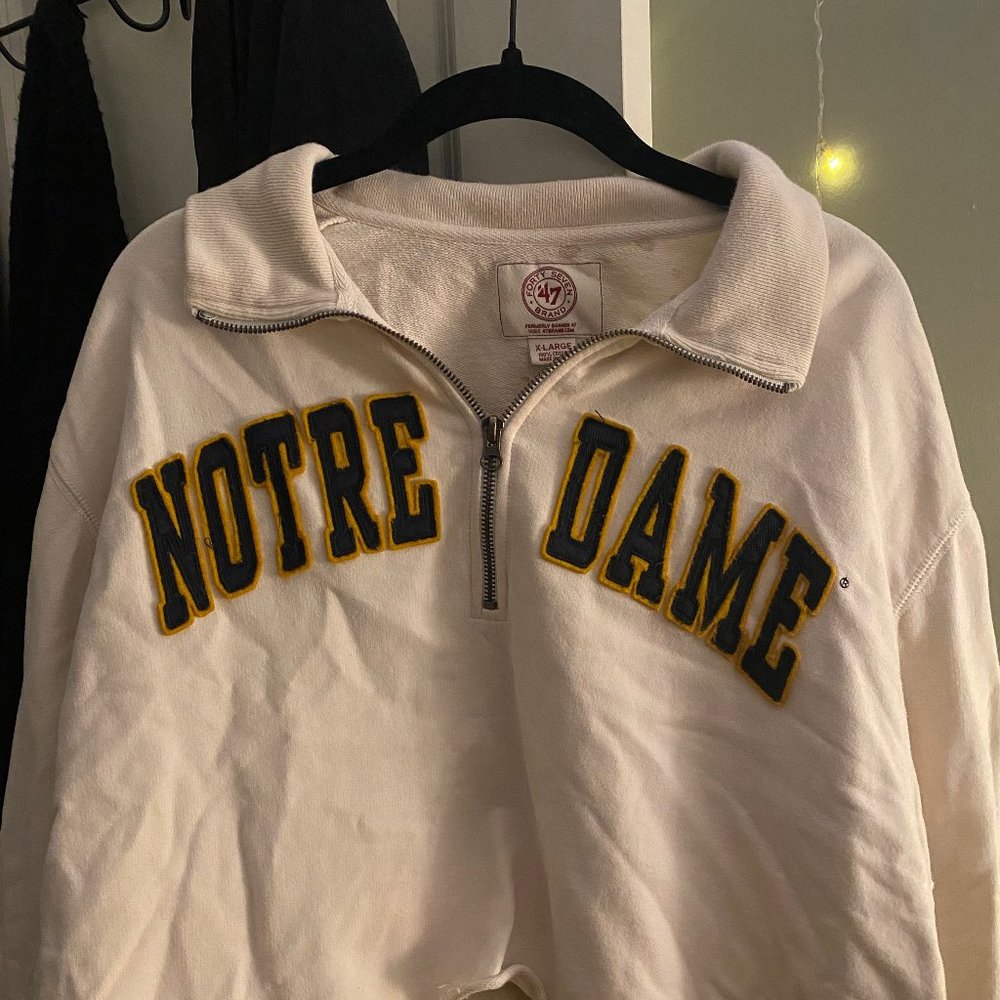 Notre Dame cropped quarter zip sweatshirt